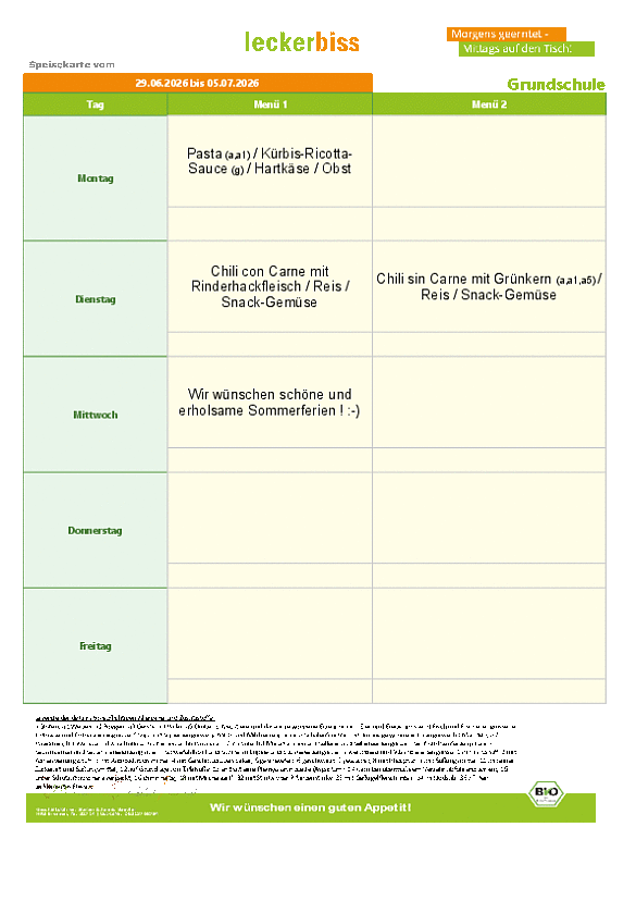 Speiseplan